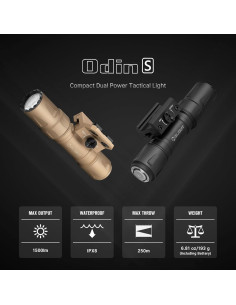 Linterna Táctica OLIGHT Odin S 1500 Lúmenes IPX8 Negra 2