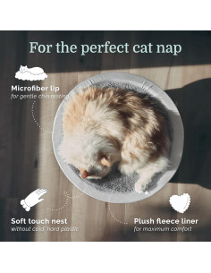 Cama para Gatos Hepper Redonda Gris/Blanco 45.7cm 2