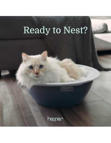 Cama para Gatos Hepper Redonda Gris/Blanco 45.7cm