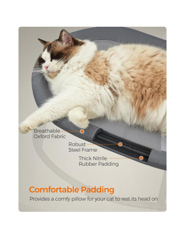 Cama para mascotas Feandrea ovalada, hamaca para gatos gris