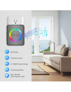 Timbre Inalámbrico TECKNET IP65 600m 120dB 60 Melodías 2