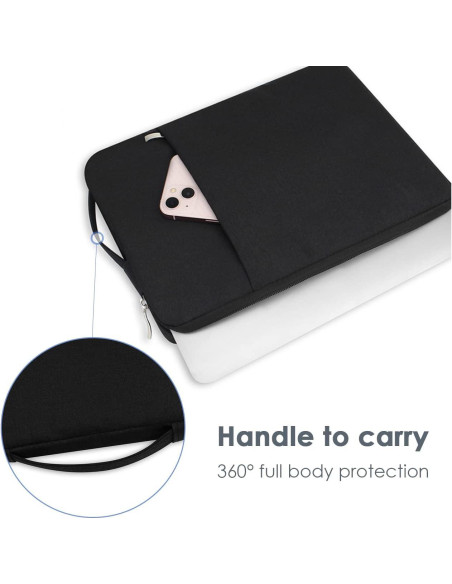 Funda para portátil Arisase 13.6" MacBook Air y Pro Negra