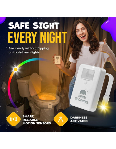 Luz de Inodoro Brillante Luz Nocturna LED con Sensor de Movimiento