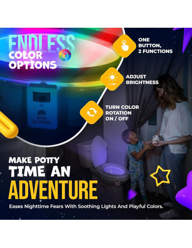 Luz de Inodoro Brillante Luz Nocturna LED con Sensor de Movimiento