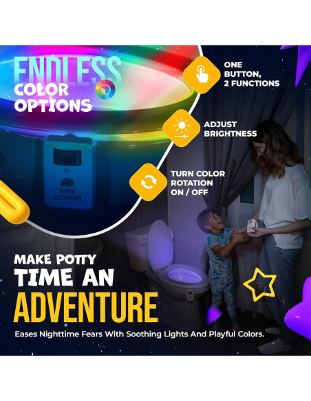 Luz de Inodoro Brillante Luz Nocturna LED con Sensor de Movimiento