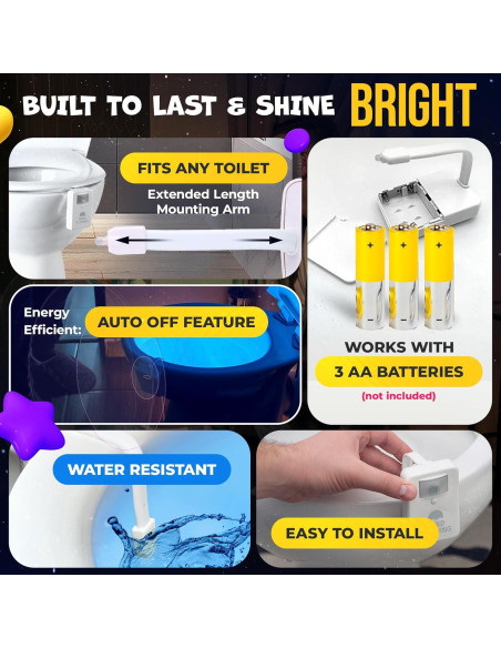 Luz de Inodoro Brillante Luz Nocturna LED con Sensor de Movimiento
