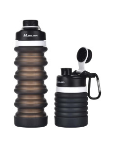Botella de Agua Plegable Muslish 550ml Antifugas Gris