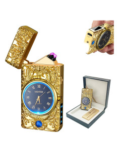 Encendedor Eléctrico BABOBIU Dragón Oro Plasma Doble