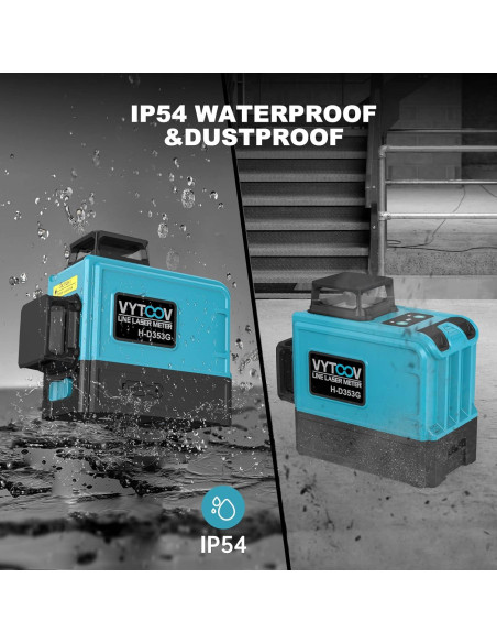 Nivel Láser Autonivelante VYTOOV 12 Líneas Verde USB-C