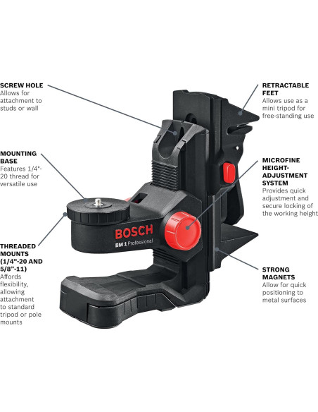 Dispositivo de Posicionamiento Bosch BM1 para Lásers de Línea y Punto