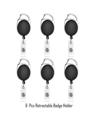 Carrete Retráctil Selizo 6 Pcs Clip Mosquetón ID 68,58 cm