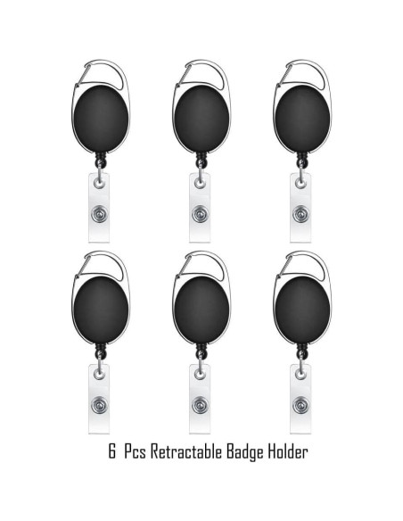 Carrete Retráctil Selizo 6 Pcs Clip Mosquetón ID 68,58 cm