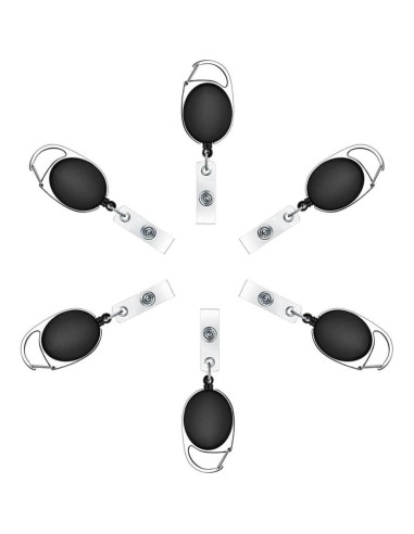 Carrete Retráctil Selizo 6 Pcs Clip Mosquetón ID 68,58 cm