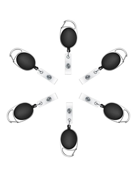 Carrete Retráctil Selizo 6 Pcs Clip Mosquetón ID 68,58 cm