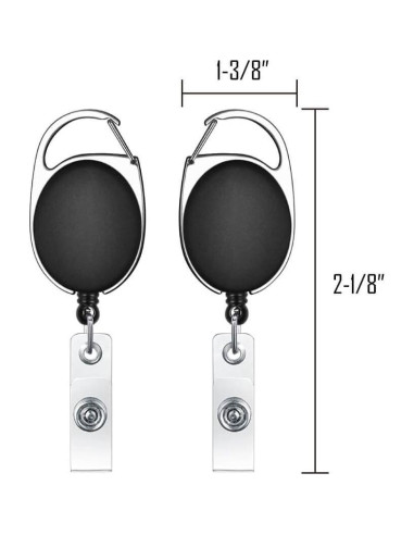 Carrete Retráctil Selizo 6 Pcs Clip Mosquetón ID 68,58 cm