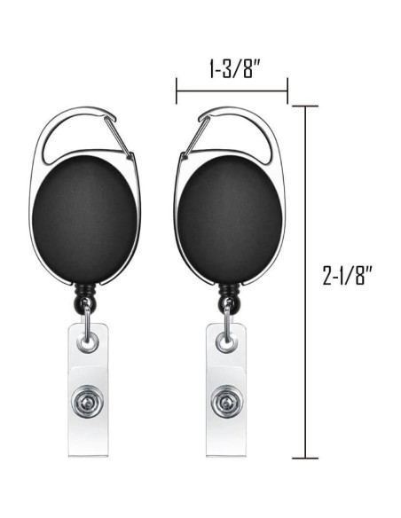 Carrete Retráctil Selizo 6 Pcs Clip Mosquetón ID 68,58 cm