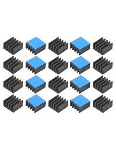 20 Disipadores de Calor de Aluminio Jienk 9x9x5mm con Cinta Térmica