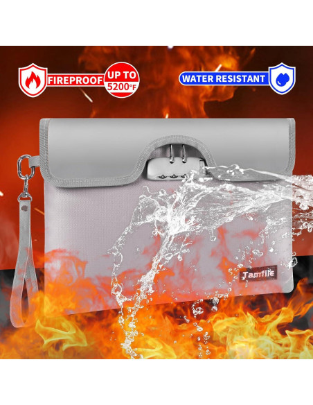 Bolsa de Dinero a Prueba de Fuego Tamfile 28x18 cm con Cerradura