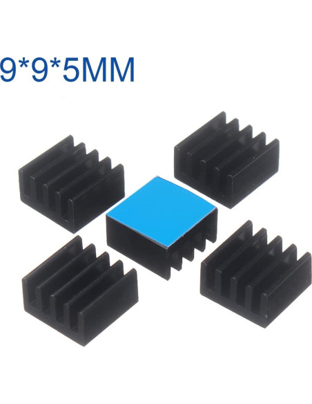 20 Disipadores de Calor de Aluminio Jienk 9x9x5mm con Cinta Térmica