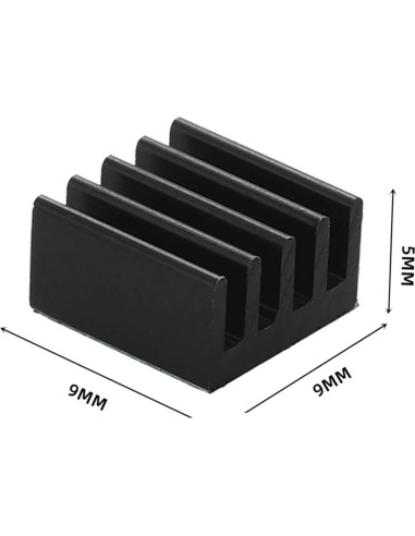 20 Disipadores de Calor de Aluminio Jienk 9x9x5mm con Cinta Térmica