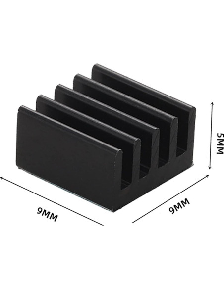 20 Disipadores de Calor de Aluminio Jienk 9x9x5mm con Cinta Térmica