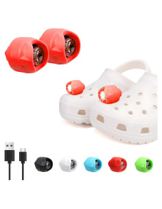 Linternas Recargables Vergissm LED para Zapatos - 2 Pcs Rojo