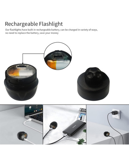 Linternas Recargables Vergissm LED para Zapatos - 2 Pcs Rojo