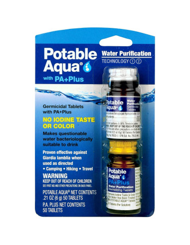 Kit de Emergencia: Tabletas Purificadoras Potable Aqua + Palitos Luz 8h