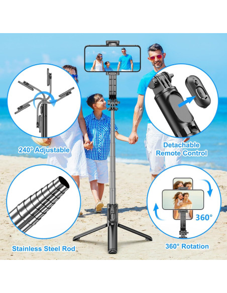 Palo Selfie Extensible SelfieShow con Control Remoto y Trípode