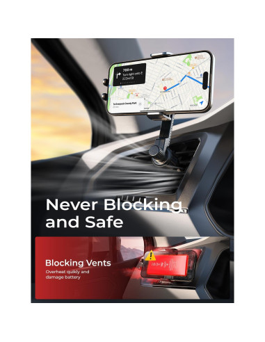 Soporte para Teléfono LISEN para Ventilación de Coche Negro