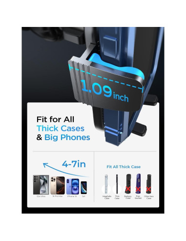 Soporte para Teléfono LISEN para Ventilación de Coche Negro