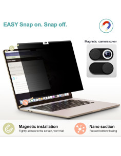 IPROKKO Protector de Pantalla Privada Magnético MacBook Air 15" 2
