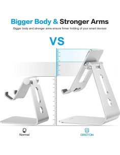 Soporte Ajustable para Tabletas OMOTON T2 Plata con Estabilidad 2