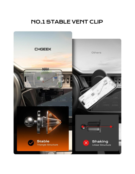 Soporte Carga Inalámbrica CHGeek 15W Automóvil Negro