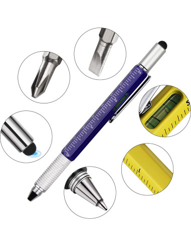 Bolígrafo Multifuncional DUNBONG 6 en 1 - Azul