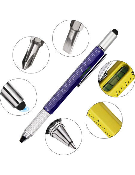 Bolígrafo Multifuncional DUNBONG 6 en 1 - Azul