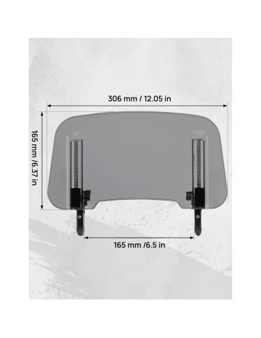 KEMIMOTO Parabrisas de Motocicleta Ajustable de Aluminio Gris Humo