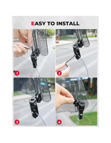 KEMIMOTO Parabrisas de Motocicleta Ajustable de Aluminio Gris Humo