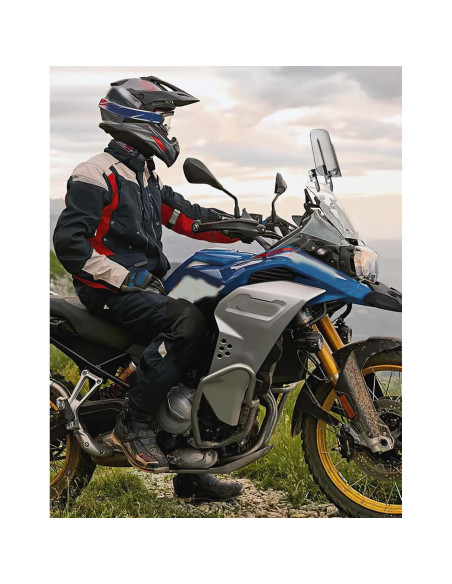 KEMIMOTO Parabrisas de Motocicleta Ajustable de Aluminio Gris Humo