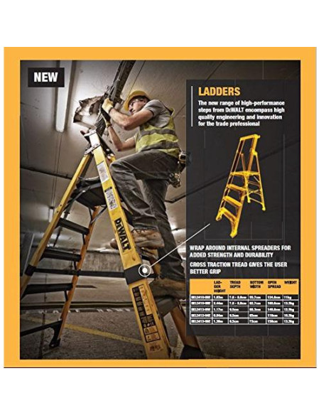Escalera DeWalt de Fibra de Vidrio 4 Pies 375 lbs DXL3410-04