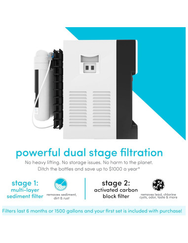 Dispensador de Agua Avalon B8WHT Sin Botella - Filtros Duales