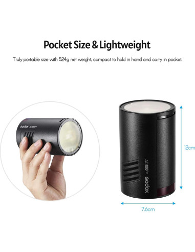 Flash de Estudio Godox AD100Pro 5800K Inalámbrico 100Ws