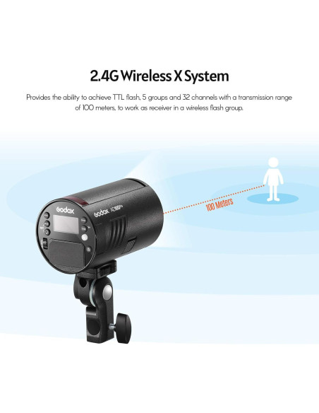 Flash de Estudio Godox AD100Pro 5800K Inalámbrico 100Ws
