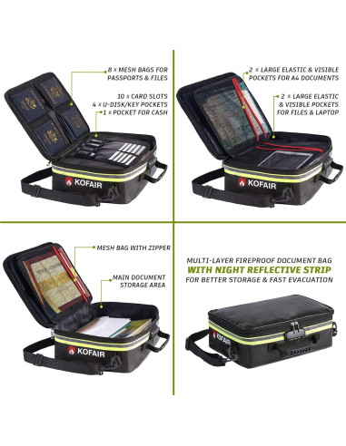 Bolsa de Documentos KOFAIR a Prueba de Fuego 40x28cm