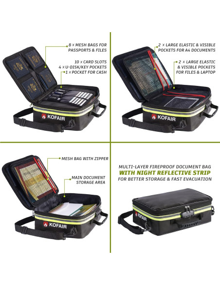 Bolsa de Documentos KOFAIR a Prueba de Fuego 40x28cm