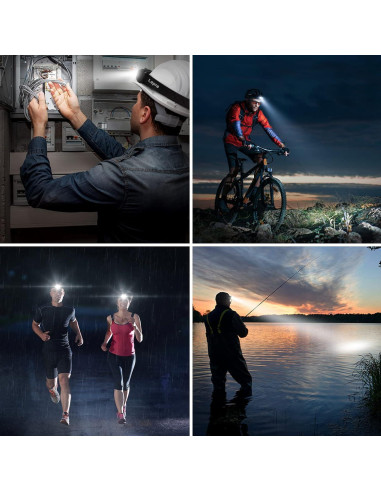 Linterna Frontal Recargable Lepro PR320017-a-2 con Sensor de Movimiento - 1500 Lux, Paquete de 2