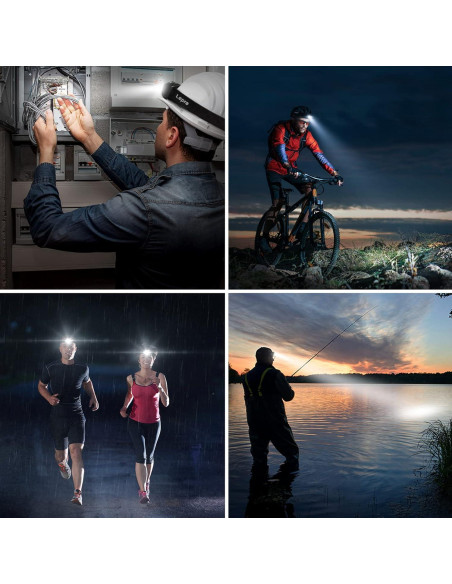 Linterna Frontal Recargable Lepro PR320017-a-2 con Sensor de Movimiento - 1500 Lux, Paquete de 2