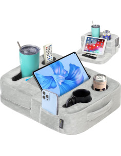 Soporte para Tazas TabCouchCaddy Gris - Multifuncional y Ajustable 2