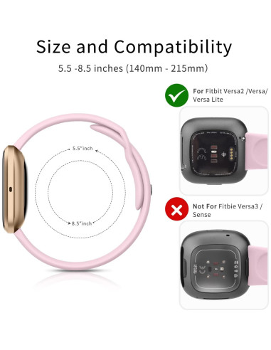 Bandas de Silicona AK para Fitbit Versa 2 - Rosa