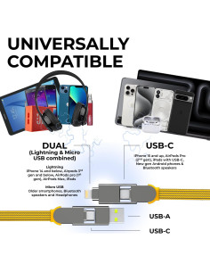Cable de carga 6 en 1 Rolling Square InCharge XL 200cm 2